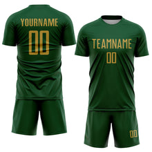 Load image into Gallery viewer, Custom Green Old Gold Sublimation Soccer Uniform Jersey