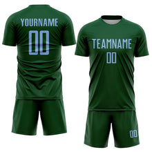 Load image into Gallery viewer, Custom Green Light Blue Sublimation Soccer Uniform Jersey