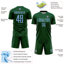 Load image into Gallery viewer, Custom Green Light Blue Sublimation Soccer Uniform Jersey