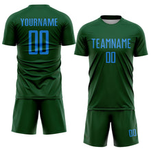 Load image into Gallery viewer, Custom Green Powder Blue Sublimation Soccer Uniform Jersey