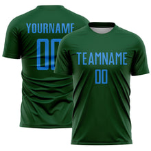 Load image into Gallery viewer, Custom Green Powder Blue Sublimation Soccer Uniform Jersey