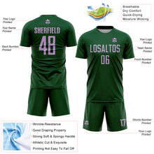 Load image into Gallery viewer, Custom Green Light Purple Sublimation Soccer Uniform Jersey