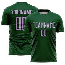 Load image into Gallery viewer, Custom Green Light Purple Sublimation Soccer Uniform Jersey