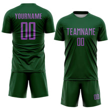 Load image into Gallery viewer, Custom Green Medium Purple Sublimation Soccer Uniform Jersey