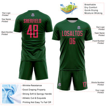 Load image into Gallery viewer, Custom Green Neon Pink Sublimation Soccer Uniform Jersey