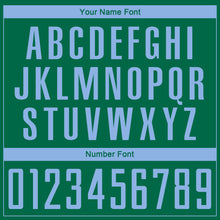 Load image into Gallery viewer, Custom Kelly Green Light Blue Sublimation Soccer Uniform Jersey