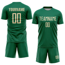 Load image into Gallery viewer, Custom Kelly Green Cream Sublimation Soccer Uniform Jersey