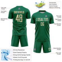 Load image into Gallery viewer, Custom Kelly Green Cream Sublimation Soccer Uniform Jersey