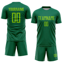 Load image into Gallery viewer, Custom Kelly Green Neon Green Sublimation Soccer Uniform Jersey