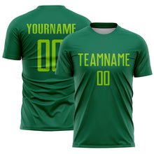 Load image into Gallery viewer, Custom Kelly Green Neon Green Sublimation Soccer Uniform Jersey
