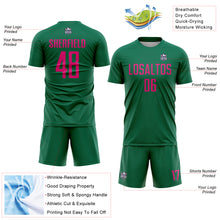 Load image into Gallery viewer, Custom Kelly Green Hot Pink Sublimation Soccer Uniform Jersey