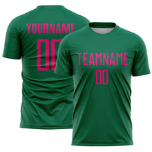 Load image into Gallery viewer, Custom Kelly Green Hot Pink Sublimation Soccer Uniform Jersey