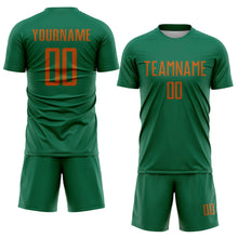 Load image into Gallery viewer, Custom Kelly Green Texas Orange Sublimation Soccer Uniform Jersey