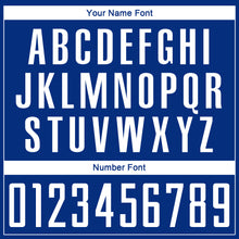 Load image into Gallery viewer, Custom Royal White Sublimation Soccer Uniform Jersey