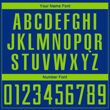 Load image into Gallery viewer, Custom Royal Neon Green Sublimation Soccer Uniform Jersey