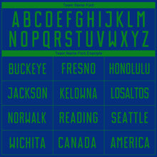 Load image into Gallery viewer, Custom Royal Grass Green Sublimation Soccer Uniform Jersey