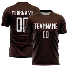 Load image into Gallery viewer, Custom Brown White Sublimation Soccer Uniform Jersey