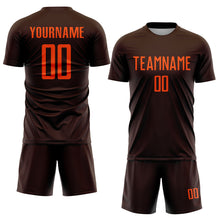 Load image into Gallery viewer, Custom Brown Orange Sublimation Soccer Uniform Jersey