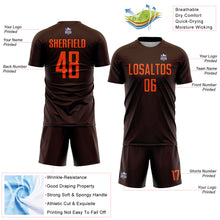 Load image into Gallery viewer, Custom Brown Orange Sublimation Soccer Uniform Jersey