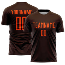 Load image into Gallery viewer, Custom Brown Orange Sublimation Soccer Uniform Jersey