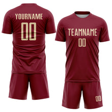 Load image into Gallery viewer, Custom Crimson Cream Sublimation Soccer Uniform Jersey
