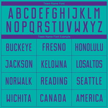 Load image into Gallery viewer, Custom Aqua Purple Sublimation Soccer Uniform Jersey