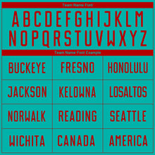 Load image into Gallery viewer, Custom Aqua Red Sublimation Soccer Uniform Jersey