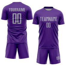 Load image into Gallery viewer, Custom Purple Gray Sublimation Soccer Uniform Jersey