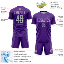 Load image into Gallery viewer, Custom Purple Gray Sublimation Soccer Uniform Jersey