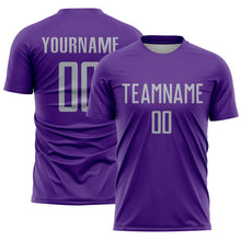 Load image into Gallery viewer, Custom Purple Gray Sublimation Soccer Uniform Jersey