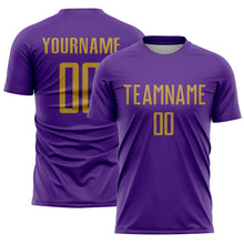 Load image into Gallery viewer, Custom Purple Old Gold Sublimation Soccer Uniform Jersey