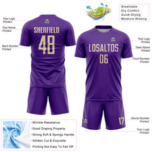 Load image into Gallery viewer, Custom Purple Cream Sublimation Soccer Uniform Jersey