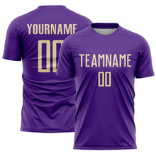Load image into Gallery viewer, Custom Purple Cream Sublimation Soccer Uniform Jersey