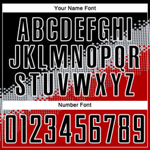 Load image into Gallery viewer, Custom Black Gray-Red Gradient Geometric Shape Sublimation Soccer Uniform Jersey