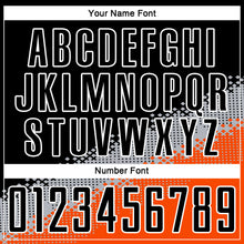 Load image into Gallery viewer, Custom Black Gray-Orange Gradient Geometric Shape Sublimation Soccer Uniform Jersey