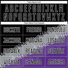 Load image into Gallery viewer, Custom Black Gray-Purple Gradient Geometric Shape Sublimation Soccer Uniform Jersey