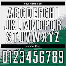 Load image into Gallery viewer, Custom White Gray Kelly Green-Black Gradient Geometric Shape Sublimation Soccer Uniform Jersey