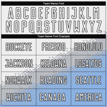 Load image into Gallery viewer, Custom White Gray Light Blue-Black Gradient Geometric Shape Sublimation Soccer Uniform Jersey