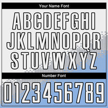 Load image into Gallery viewer, Custom White Gray Light Blue-Black Gradient Geometric Shape Sublimation Soccer Uniform Jersey