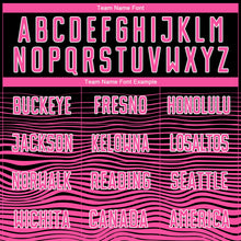 Load image into Gallery viewer, Custom Black Pink-White Gradient Line Sublimation Soccer Uniform Jersey