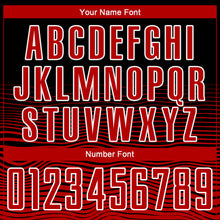 Load image into Gallery viewer, Custom Black Red-White Gradient Line Sublimation Soccer Uniform Jersey