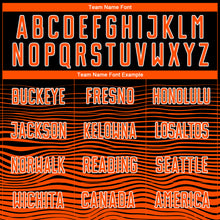 Load image into Gallery viewer, Custom Black Orange-White Gradient Line Sublimation Soccer Uniform Jersey