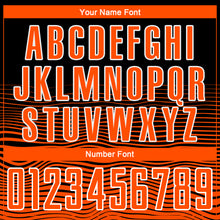 Load image into Gallery viewer, Custom Black Orange-White Gradient Line Sublimation Soccer Uniform Jersey