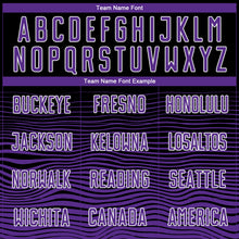 Load image into Gallery viewer, Custom Black Purple-White Gradient Line Sublimation Soccer Uniform Jersey