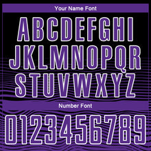 Load image into Gallery viewer, Custom Black Purple-White Gradient Line Sublimation Soccer Uniform Jersey