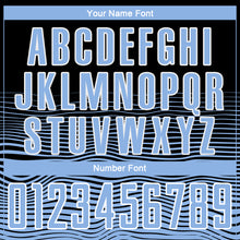 Load image into Gallery viewer, Custom Black Light Blue-White Gradient Line Sublimation Soccer Uniform Jersey