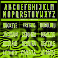 Load image into Gallery viewer, Custom Black Neon Green-White Gradient Line Sublimation Soccer Uniform Jersey