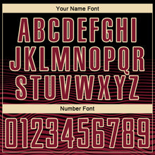 Load image into Gallery viewer, Custom Black Crimson-Cream Gradient Line Sublimation Soccer Uniform Jersey