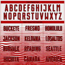 Load image into Gallery viewer, Custom White Red-Black Gradient Line Sublimation Soccer Uniform Jersey