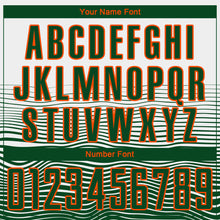 Load image into Gallery viewer, Custom White Green-Orange Gradient Line Sublimation Soccer Uniform Jersey